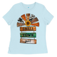 Baby Blue small town girl western windmill wooden boards Ladies Tee - Jasminsmagicworld