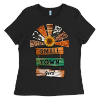Black small town girl western windmill wooden boards Ladies Tee - Jasminsmagicworld