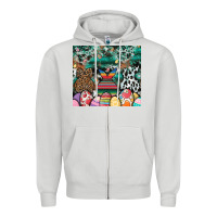 Dove Grey easter Zipper Hoodie - CowhideDigitalArt
