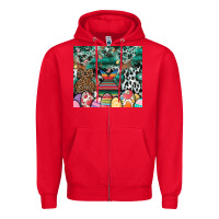 Red easter Zipper Hoodie - CowhideDigitalArt