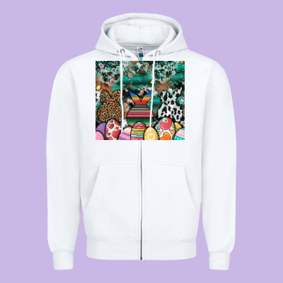 Easter Zipper Hoodie Designed By Cowhidedigitalart