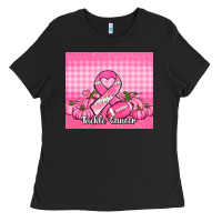 Tackle Cancer Pumpkins Football And Ribbon Ladies Tee | Teevron
