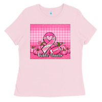 Bubblegum Pink tackle cancer pumpkins football and ribbon Ladies Tee - Jasminsmagicworld