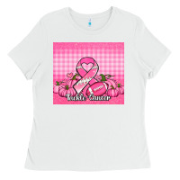 White tackle cancer pumpkins football and ribbon Ladies Tee - Jasminsmagicworld
