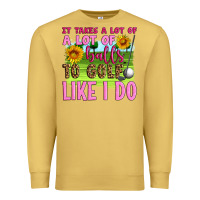 Antique Gold it takes a lot of a lot of balls to golf like i do Premium Sweatshirt - Artiststas