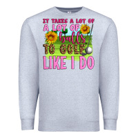 Heather Grey it takes a lot of a lot of balls to golf like i do Premium Sweatshirt - Artiststas