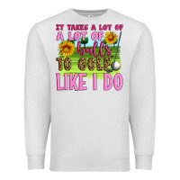 Oatmeal Heather it takes a lot of a lot of balls to golf like i do Premium Sweatshirt - Artiststas