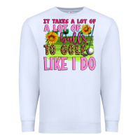 White it takes a lot of a lot of balls to golf like i do Premium Sweatshirt - Artiststas