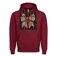 Burgundy mama leopard Zipper Hoodie - CowhideDigitalArt
