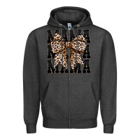Charcoal Heather mama leopard Zipper Hoodie - CowhideDigitalArt
