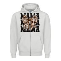 Dove Grey mama leopard Zipper Hoodie - CowhideDigitalArt