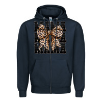 Navy mama leopard Zipper Hoodie - CowhideDigitalArt