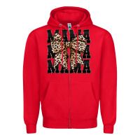 Red mama leopard Zipper Hoodie - CowhideDigitalArt