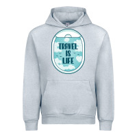 Heather Grey Travel Is Life Funny Traveling Gift Urban Hoodie - minhPixels