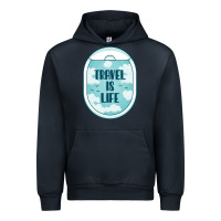 Navy Travel Is Life Funny Traveling Gift Urban Hoodie - minhPixels