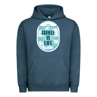 Pigment Midnight Navy Travel Is Life Funny Traveling Gift Urban Hoodie - minhPixels