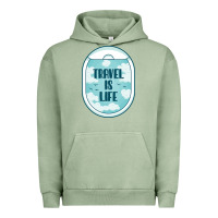Pigment Oil Green Travel Is Life Funny Traveling Gift Urban Hoodie - minhPixels