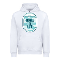 White Travel Is Life Funny Traveling Gift Urban Hoodie - minhPixels