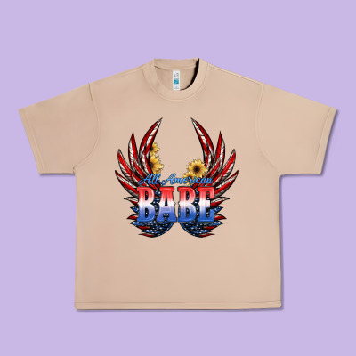 All America Babe Urban Heavy Tee Designed By Jahusdesignshop