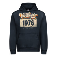 Navy 46 Year Old Vintage 1976 Men Women 46th Birthday Decor Urban Hoodie - minhPixels