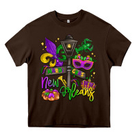 Chocolate Brown new orleans mardi gras Heavy Core Tee - LillyAllenDesigns