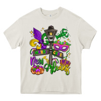 Cream new orleans mardi gras Heavy Core Tee - LillyAllenDesigns