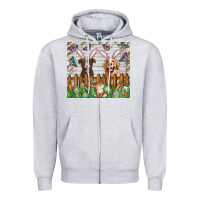 Heather Grey Easter Dog Zipper Hoodie - CowhideDigitalArt