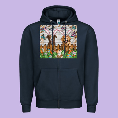 Easter Dog Zipper Hoodie Designed By Cowhidedigitalart