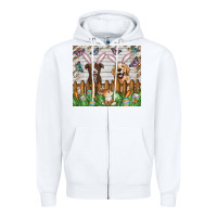 White Easter Dog Zipper Hoodie - CowhideDigitalArt