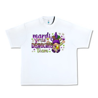 White Mardi Gras drinking team with gnome Urban Heavy Tee - HowdyJamesFarm