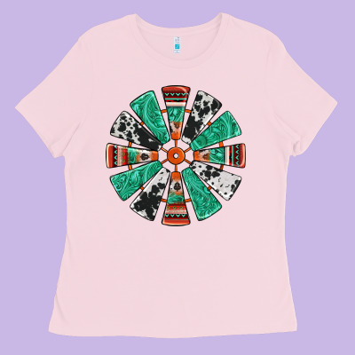 Western Windmill Ladies Tee Designed By Jasminsmagicworld