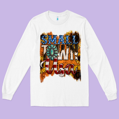 Small Town Usa Gemstone Long Sleeve Tee Designed By Jasminsmagicworld