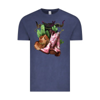 Vintage Denim Cowgirl boots hat horns cactus Vintage Tee - HowdyJamesFarm