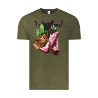 Vintage Olive Cowgirl boots hat horns cactus Vintage Tee - HowdyJamesFarm