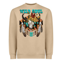 Mushroom Wild Soul Bull Skull Heavyweight Sweatshirt - FaDigitalArtStudio