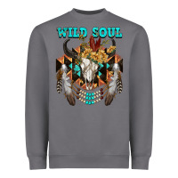 Storm Wild Soul Bull Skull Heavyweight Sweatshirt - FaDigitalArtStudio