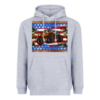 Heather Grey monster truck american flag tumbler Heavyweight Hoodie - Artiststas