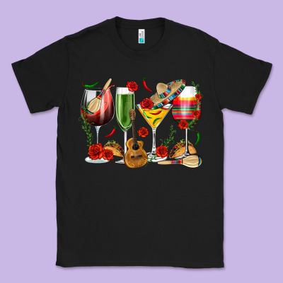 Mexico Wine Glasses Classic Tee Designed By Texasbilliewilder