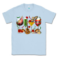 Dusty Blue Mexico Wine Glasses Classic Tee - texasbilliewilder