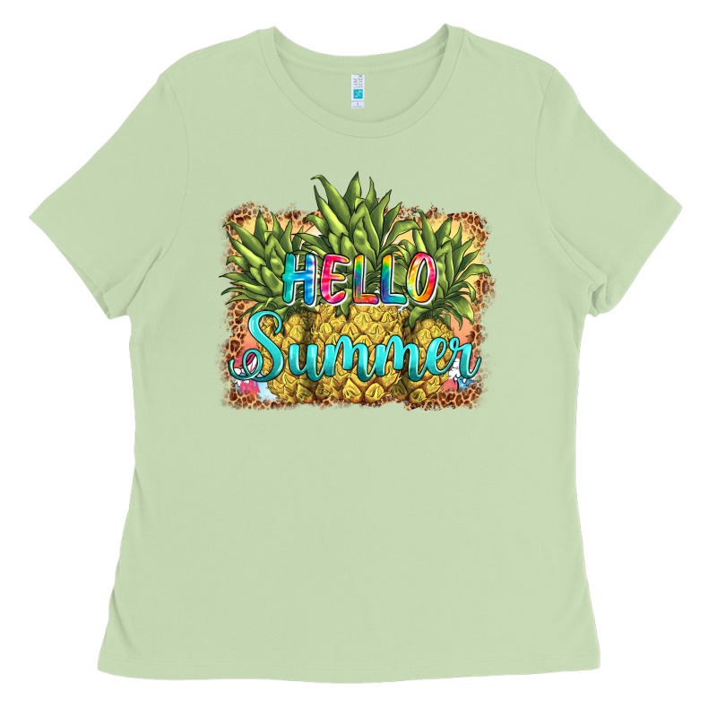 Hello Summer Pineapple Ladies Tee by BarkalooDesign | Teevron