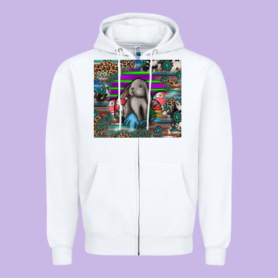 Easter Zipper Hoodie Designed By Cowhidedigitalart