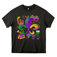 Asphalt mardi gras fleur de lis Heavy Core Tee - LillyAllenDesigns