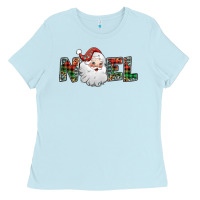 Baby Blue noel santa claus Ladies Tee - Jasminsmagicworld