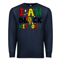 Navy i am black history Premium Sweatshirt - Artiststas