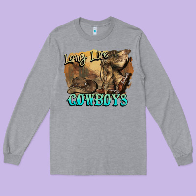 Long Live Cowboys Boots Hat Long Sleeve Tee Designed By Howdyjamesfarm