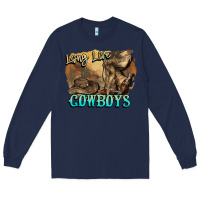 Navy Long live Cowboys boots hat Long Sleeve Tee - HowdyJamesFarm