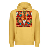 Antique Gold bull skull cactus seamless pattern Premium Hoodie - BundleAndBundleShop