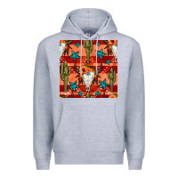 Heather Grey bull skull cactus seamless pattern Premium Hoodie - BundleAndBundleShop