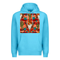 Ocean Blue bull skull cactus seamless pattern Premium Hoodie - BundleAndBundleShop