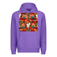 Purple bull skull cactus seamless pattern Premium Hoodie - BundleAndBundleShop